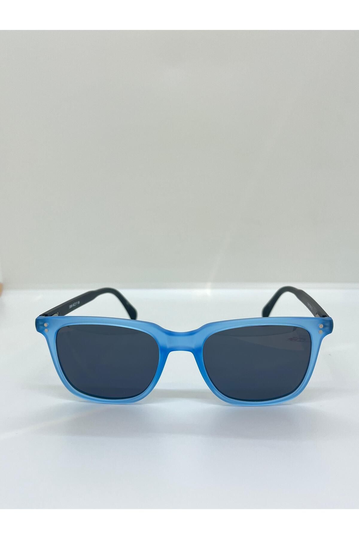 Tomss Teddyy 3066 Mat Mavi Çerçeveli Siyah Saplı Unisex Polarize Güneş Gözlüğü