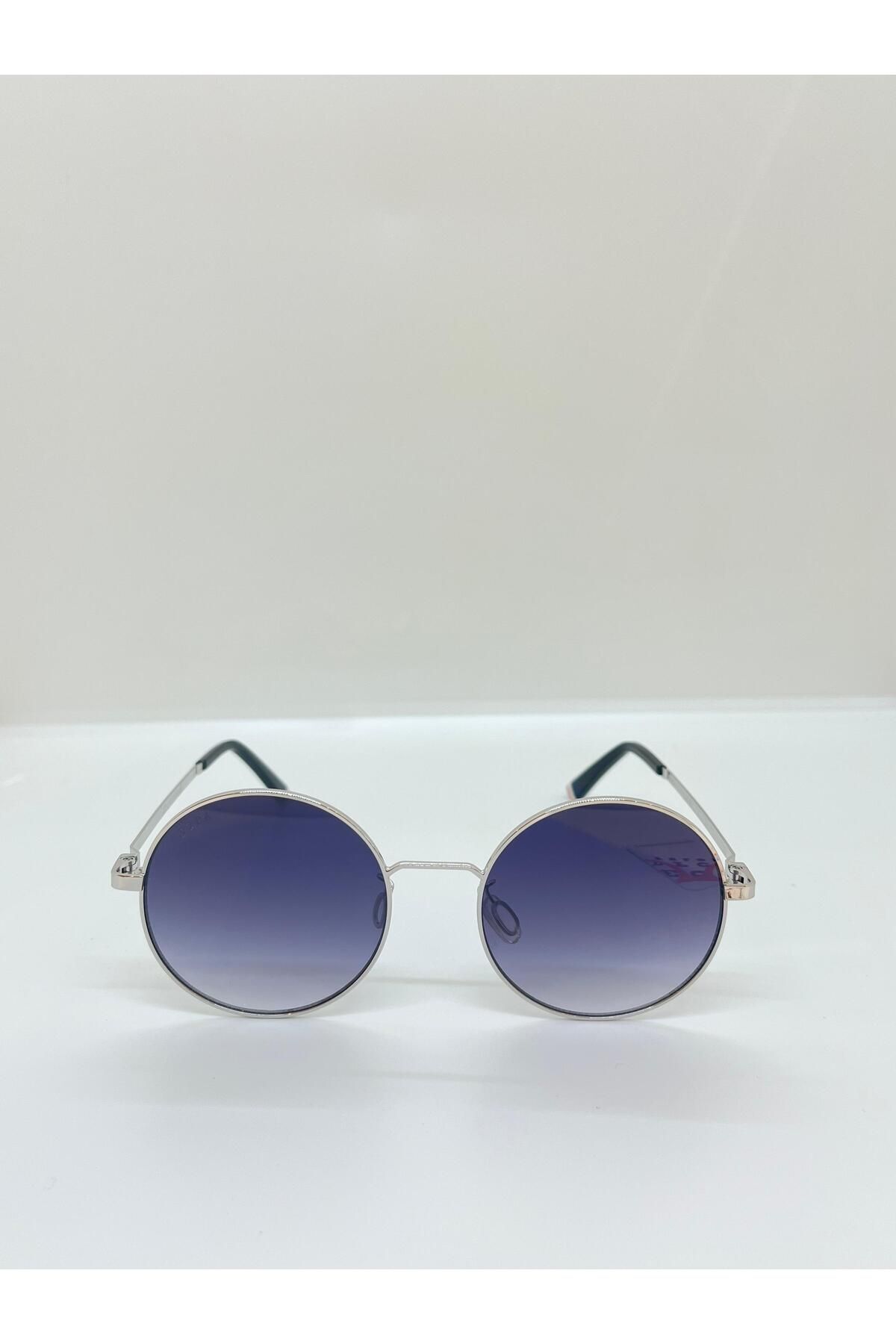 USSLU 0060 C2 Yuvarlak Gümüş Unisex Güneş Gözlüğü