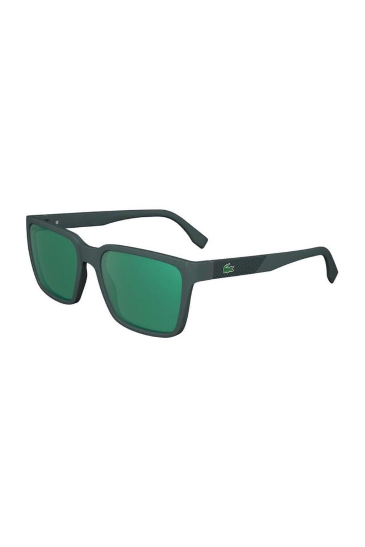 L 6011s 301 56 Unisex Dikdörtgen Parlak Yeşil Kemik Güneş Gözlüğü