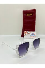 6023 Beyaz Çerçeve Unisex Güneş Gözlüğü