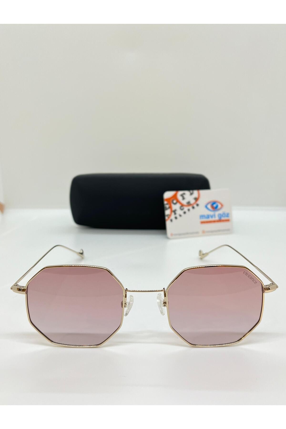 Elegancee KYT1830 Metal Pembe Camlı Kadın Güneş Gözlüğü