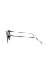 L 197s 033 50 Unisex Yuvarlak Füme Metal Güneş Gözlüğü
