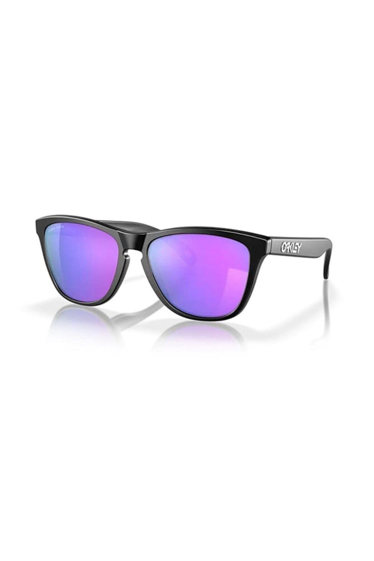 Oak 9013 9013h6 55 Frogskins Erkek Aynalı Kare Siyah Güneş Gözlüğü