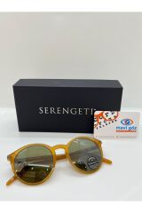 Leonora 8843 Hardal Sarı Çerçeve ve Yeşil Camlı Polarize Unisex Güneş Gözlüğü