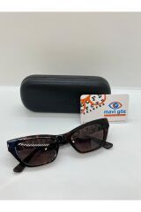 RCH8351 Zincir Detaylı Cat Eye Kahverengi Kadın Güneş Gözlüğü