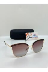 Elegance KYT1866 Kahverengi Cat Eye  Polarize Kadın Güneş Gözlüğü