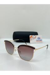 Elegance KYT1866 Kahverengi Cat Eye  Polarize Kadın Güneş Gözlüğü
