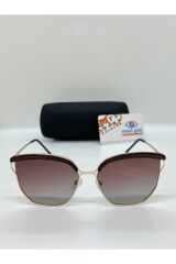 Elegance KYT1866 Kahverengi Cat Eye  Polarize Kadın Güneş Gözlüğü