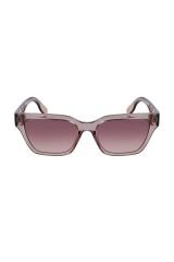 L 6002s 035 53 Unisex Dikdörtgen Şeffaf Kahverengi Kemik Güneş Gözlüğü
