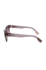 L 6002s 035 53 Unisex Dikdörtgen Şeffaf Kahverengi Kemik Güneş Gözlüğü