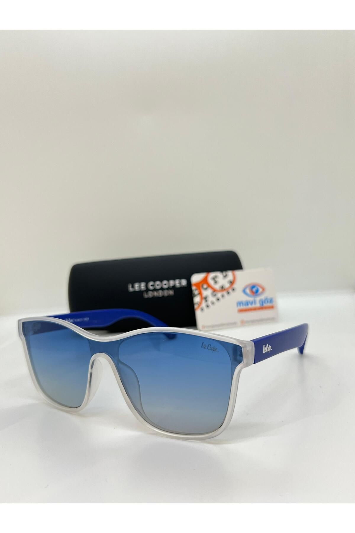 LC1097 Yekpare Camlı Mavi Çerçeveli Unisex Güneş Gözlüğü