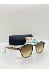 8269 Kahverengi Leopar Desenli İçi Yeşil Unisex Güneş Gözlüğü
