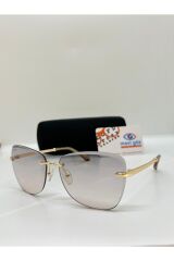 Elegance KYT1865 Cat Eye Bej Faset Çerçeve Kadın Güneş Gözlüğü