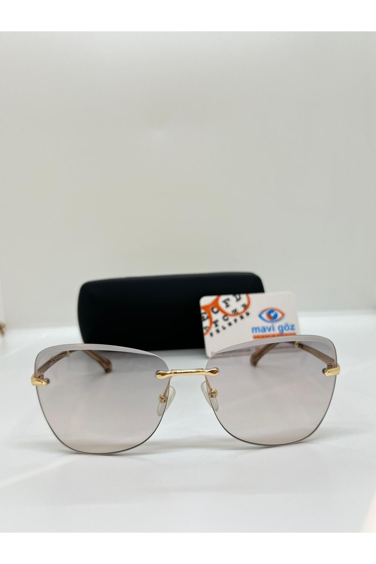 Elegance KYT1865 Cat Eye Bej Faset Çerçeve Kadın Güneş Gözlüğü
