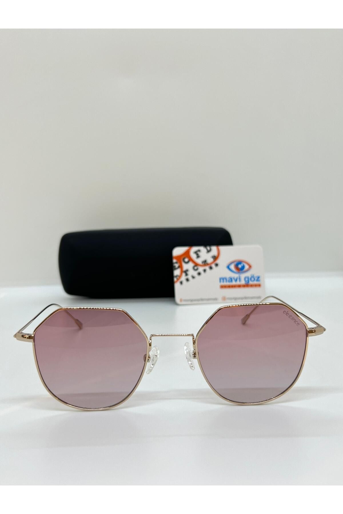 Elegance KYT1832 Pembe Camlı Metal Güneş Gözlüğü