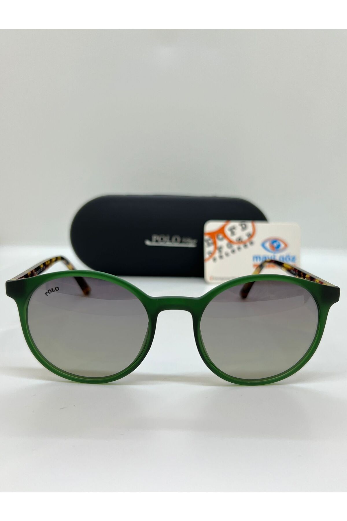 PV2364 C9 Yeşil Çerçeve Leopar Saplı Unisex Güneş Gözlüğü