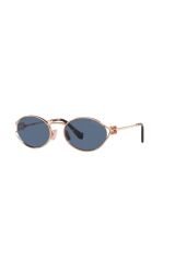 MU52YZVF/1V154 Kadın Güneş Gözlüğü Rose Metal Çerçeve Mavi Lens UV400