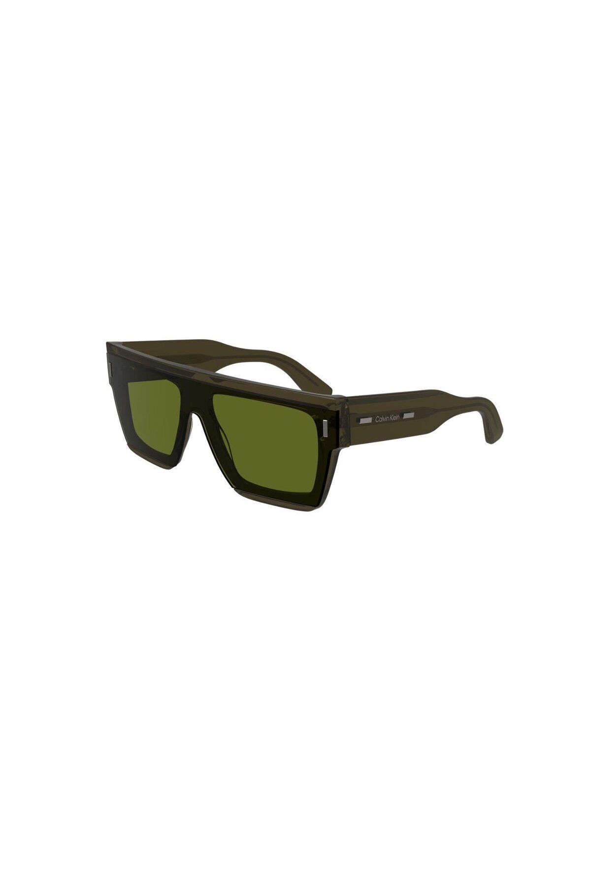 Ck 24502s 330 55 Unisex Kare Şeffaf Yeşil Kemik Güneş Gözlüğü