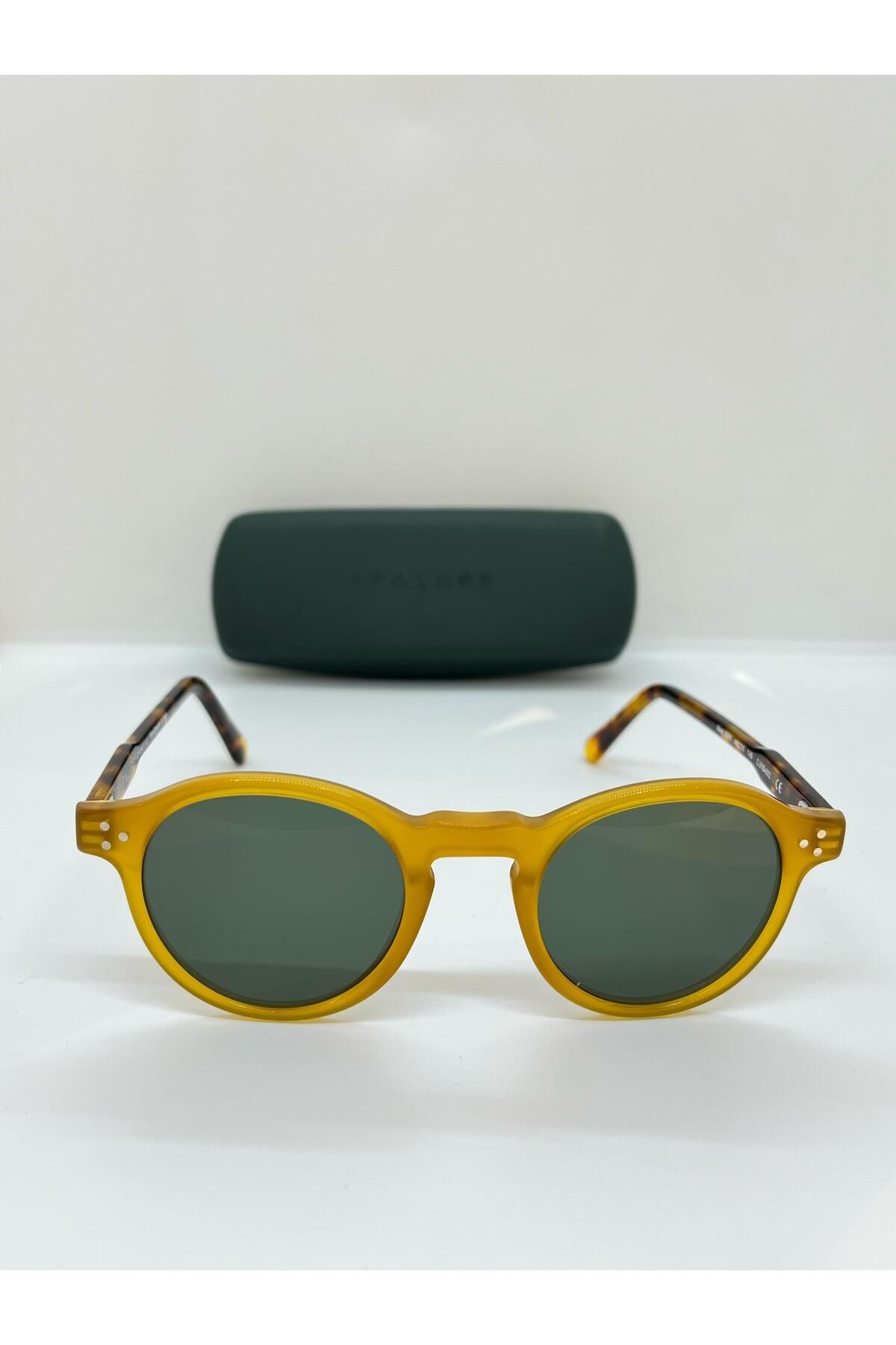 MOD.1001 Hardal Sarısı-Kahverengi Kırçıllı Unisex Güneş Gözlüğü